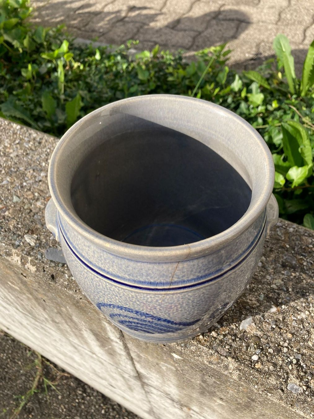 Pentole: Alte Steingut-Töpfe mit blauer Bemalung – Usato da Domat/Ems venduto da Sane66 6