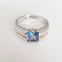 Ring aus 925  Silber mit blauem Stein Lumani Gr 19,2 mm