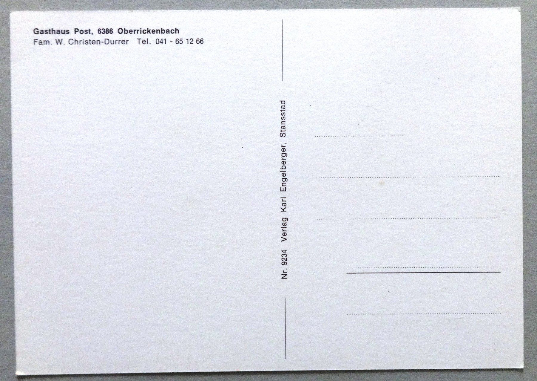 Cartes postales: Gasthaus Post, Oberrickenbach – D'occasion à Fétigny par Billy2miny 1