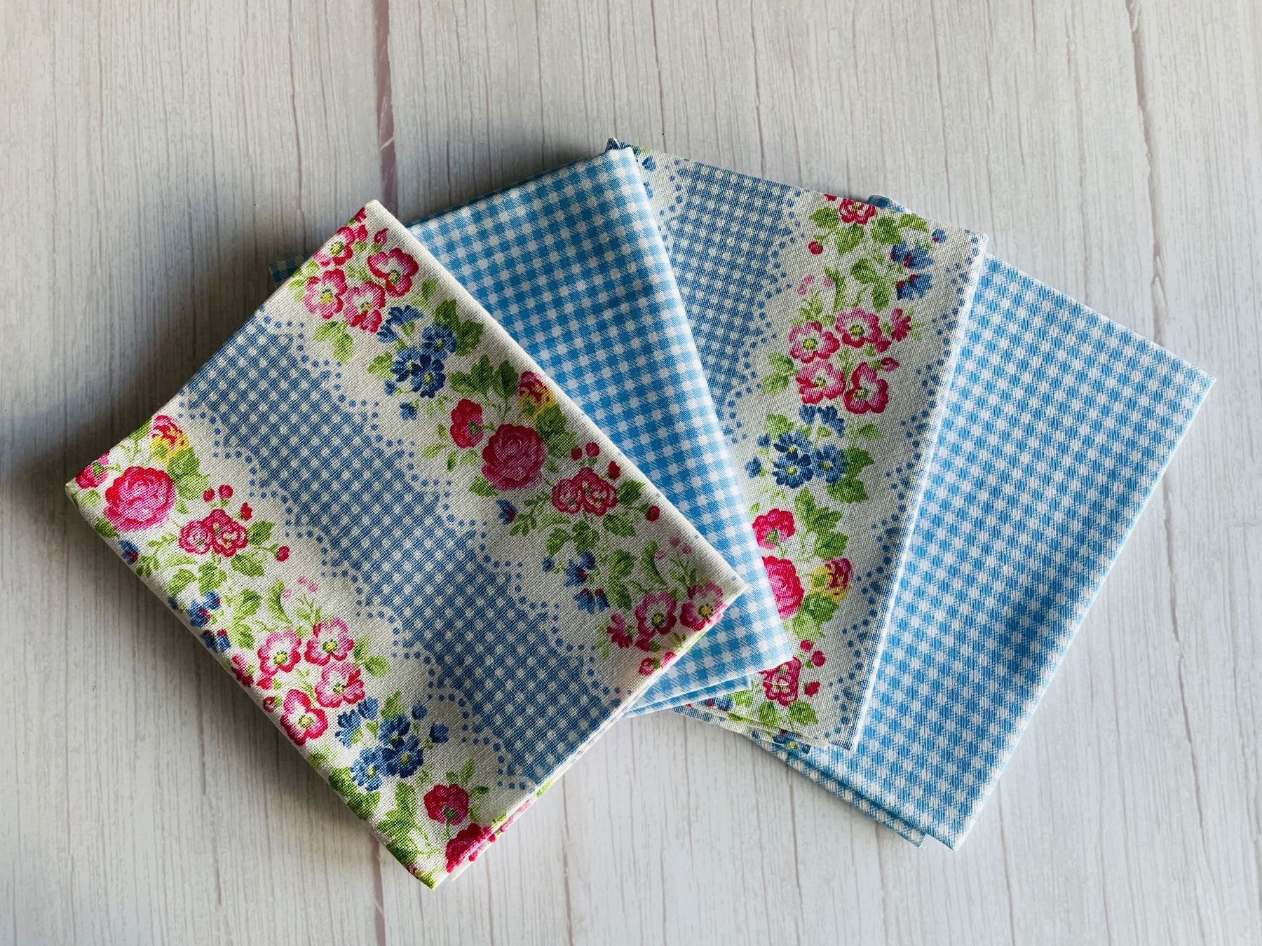 Tessuti: 4 Fat quarter/Coupons patchwork & couture - Ivy Blue – Nuovo e nell'imballaggio originale da Gland venduto da san_xz5j