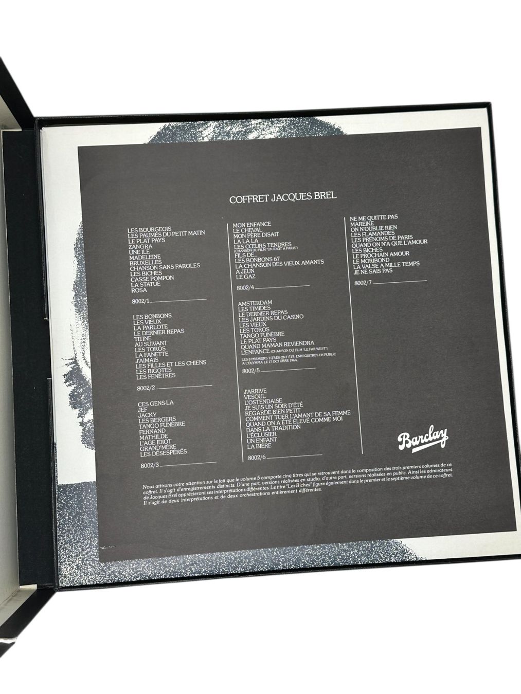 Dischi in vinile: Jacques BREL Coffret BARCLAY 8002, 7 LP Années 1970 – Usato da Morges venduto da deco.vintage 6