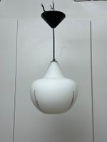 50er Design Glas Hängelampe matt weiss vintage Pendellampe