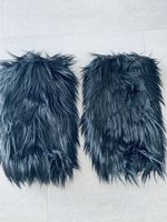 Beinstulpen Kunstfell schwarz FABRIKNEU