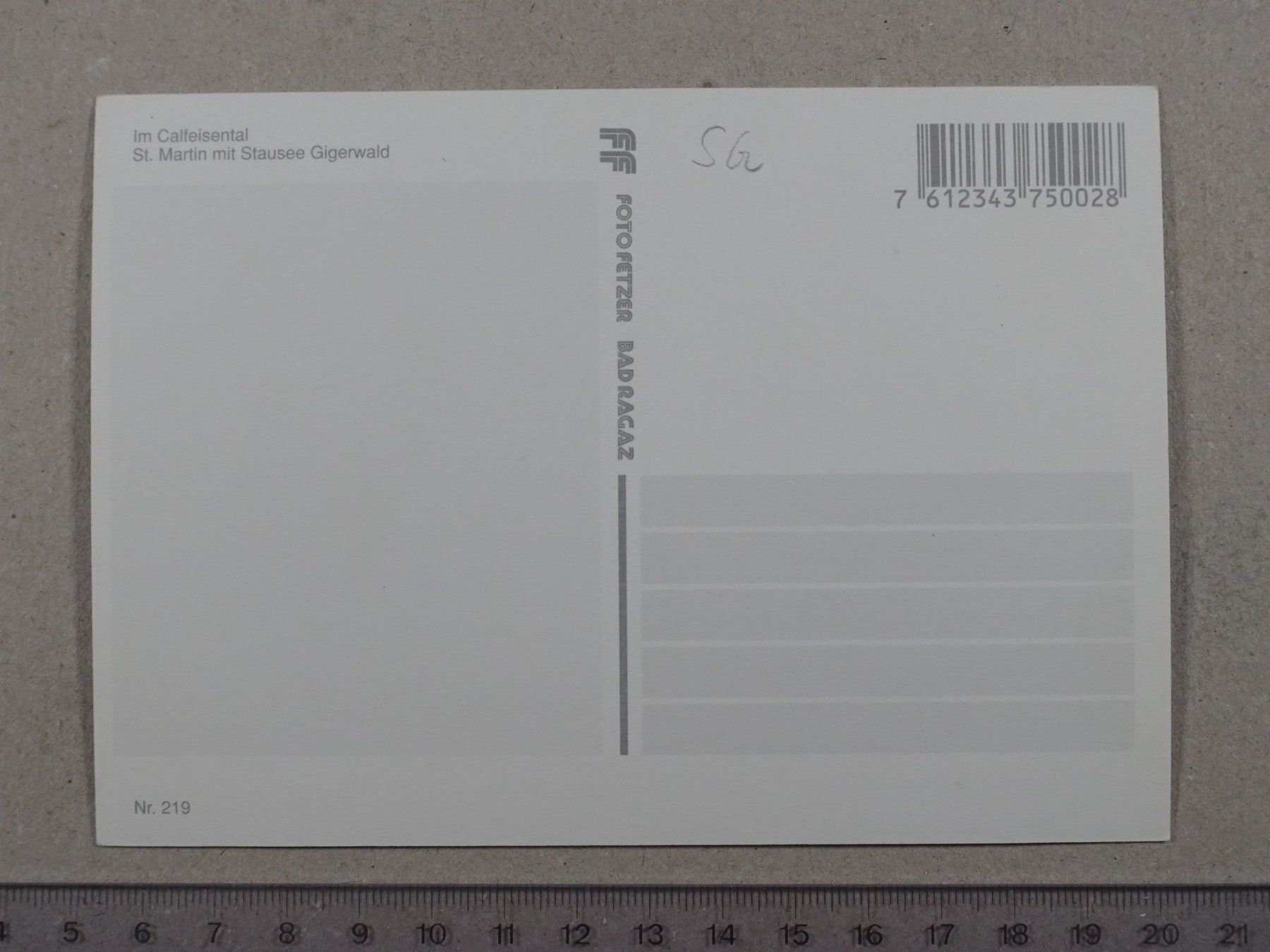 Cartoline postali: Calfeisental, St.Martin, Stausee Gigerwald – Usato da Lenzburg venduto da fh1 1