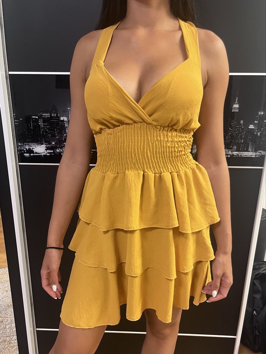 Vestiti: Kleid senfgelb tailliert onesize – Nuovo e nell'imballaggio originale da Winterthur venduto da chiaraelisa93