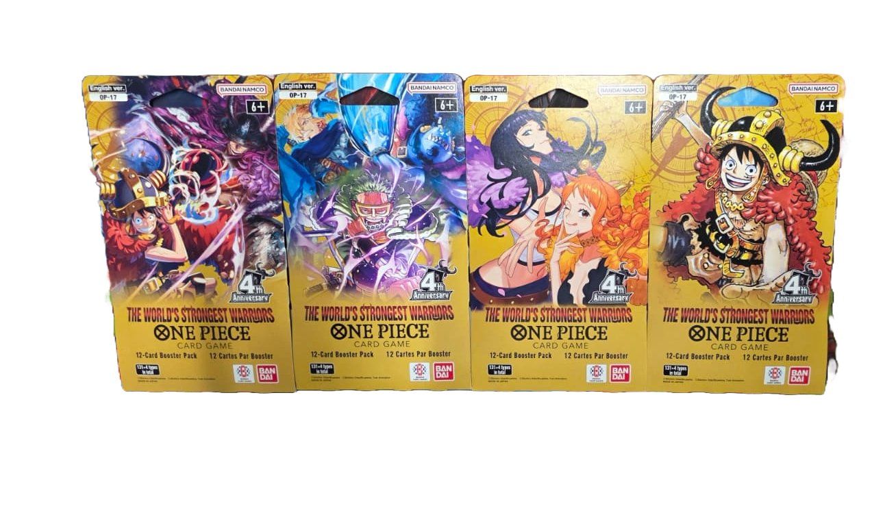 Bandai Carte collezionabili: ONE PIECEP OP17 sleeved Booster Pack set all 4 Version – Nuovo (secondo la descrizione) da Adligenswil venduto da Suter-Hobbyhaus