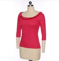 NEUES Blusenshirt rot-weiss Polka dot Gr. XS - 801145