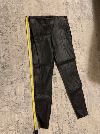 Zara Faux Leather Leggings - Sleek Black Trousers Size M