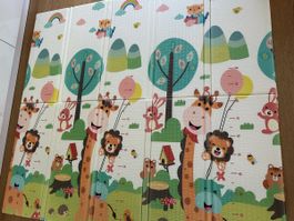 Baby Play Mat Folding Crawling Mat Animals Height Chart