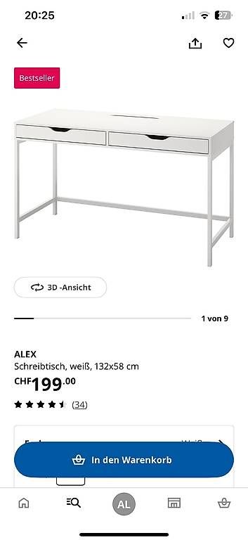 Ikea Bureaux: IKEA Schreibtisch/Pult Alex – D'occasion à Sarnen par _leibundgut_ 1