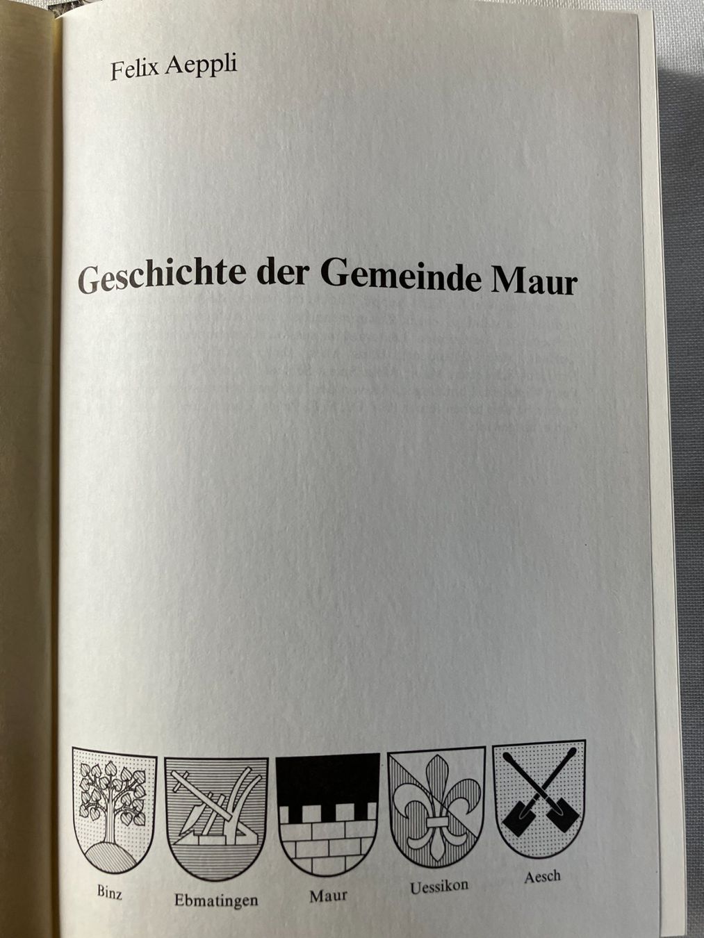 Libri: F. Aeppli, Geschichte der Gemeinde Maur – Usato da Männedorf venduto da Amleto3 1