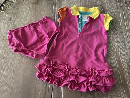 Ralph Lauren Kleid mit Hose Grösse 9M mehrfarbig 💙❤️💕