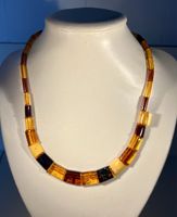Collier vintage ambre véritable multicolore de la Baltique