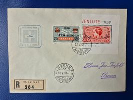 Brief 22.V.1938 St. Gallen - Sarnen mit Pro AERO Stempel1938