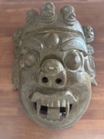 Holzskulptur Senge Dradrok, nepalesisch-tibetanisch