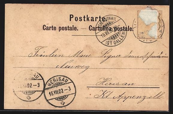 Cartoline postali: Litho St. Gallen, Marktplatz mit Rathaus – Usato da Berlin venduto da bartko-reher 1