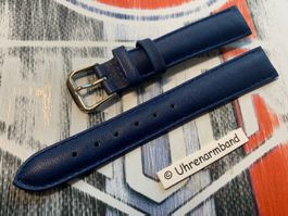 16mm Lederarmband blau, Uhrenband