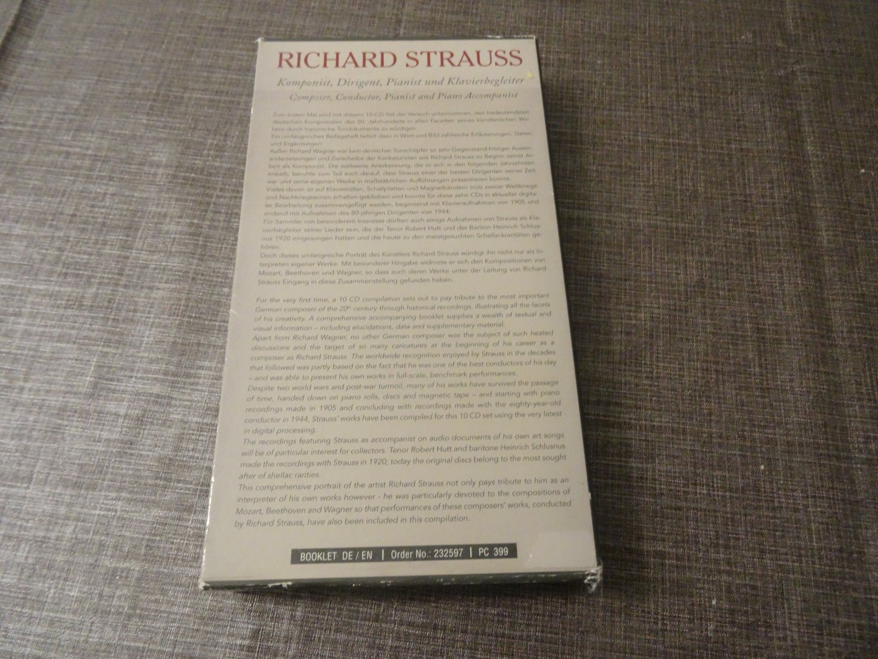 CD: Richard Strauss 10 CD Set Komponist Dirigent Pianist  CD – Usato da Olten venduto da Disc-Ausverkauf 1