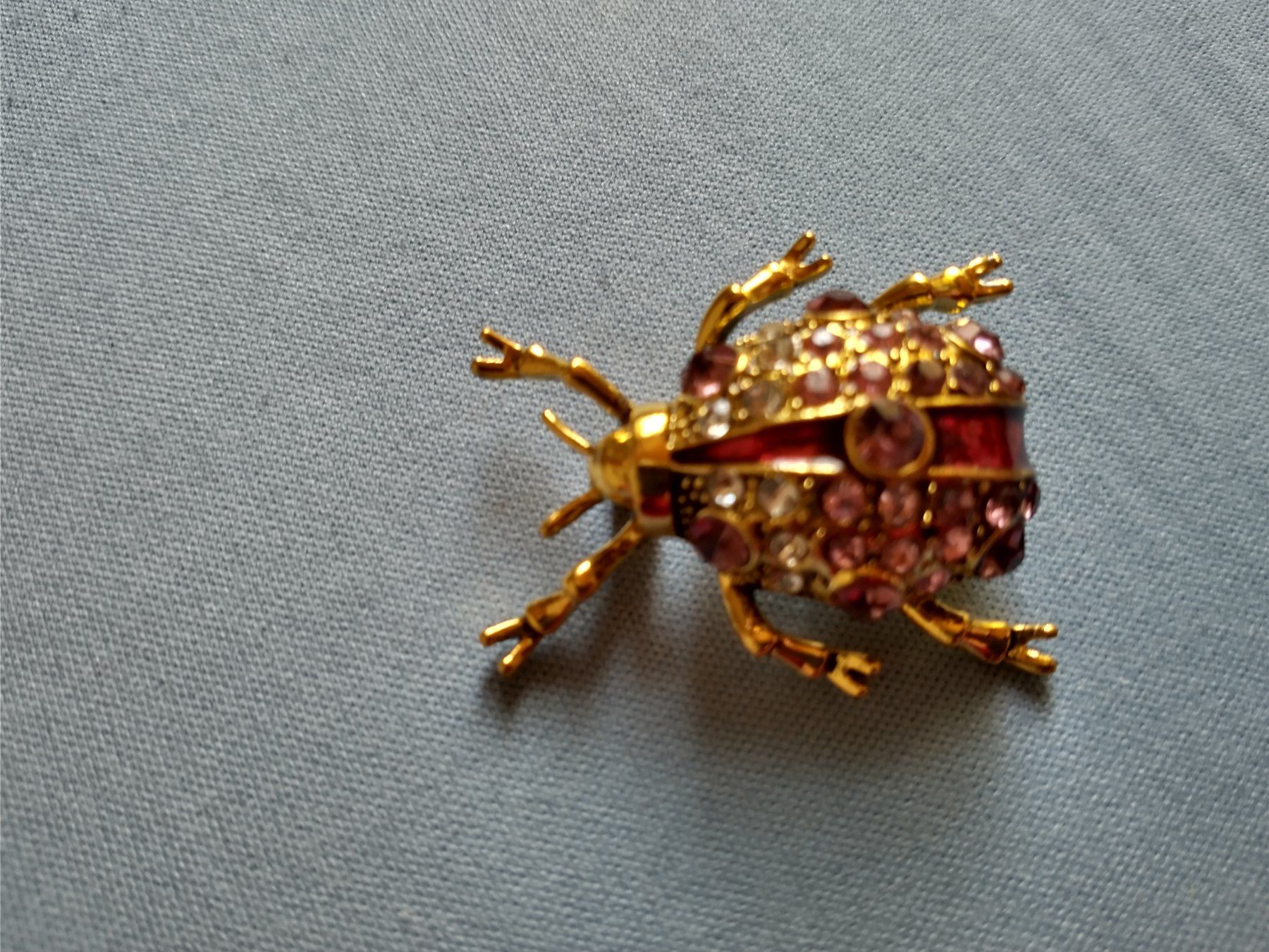 Spille & Fermagli: Brosche Käfer goldfarben mit rosa Steinen – Nuovo (secondo la descrizione) da Löhningen venduto da Chimae67 3