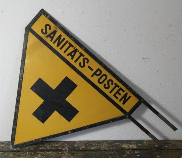 Insegne: Blechschild, Ausleger "Sanitäts-Posten" – Usato da Birrwil venduto da brandschatz_birrwil 3