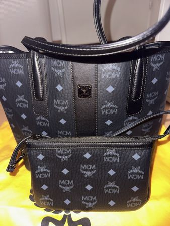 MCM Shopper Tasche in Schwarz - Inkl. Pochette!