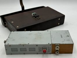 Vintage Albiskwerk Zürich Signalgerät mit Lederetui, Wecker