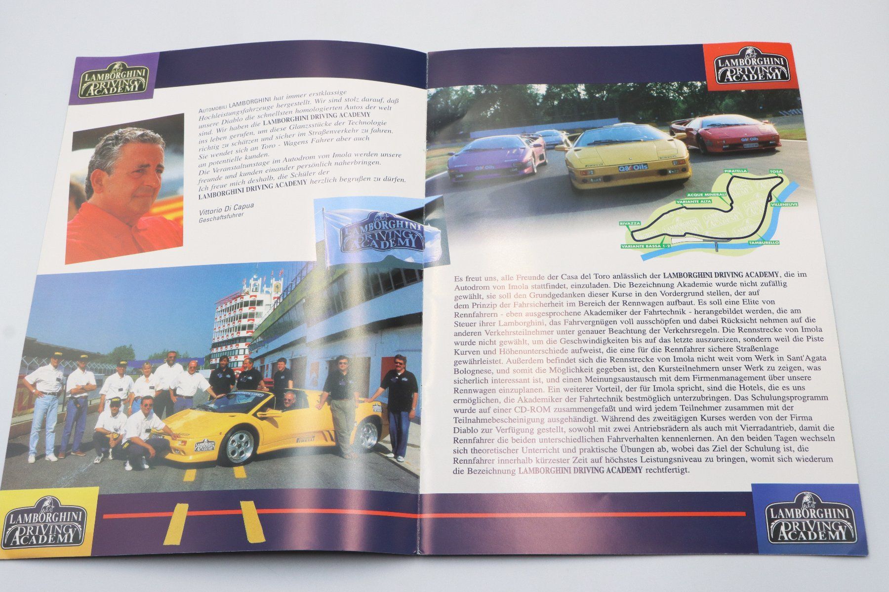 Lamborghini Dokumente: Lamborghini Driving Academy 1997 Prospekt – Gebraucht aus Bühl b.Aarberg von Collectorpassions 2