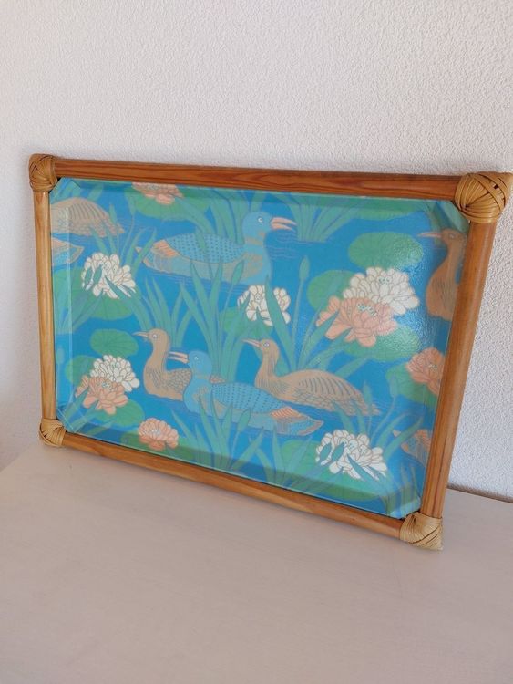 ANCIEN PLATEAU FIBRE de verre vintage années 50 70 design 1950 1970 EUR