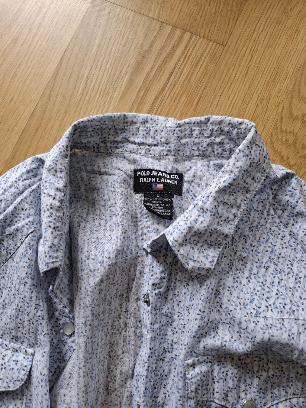 Ralph Lauren Blusen: Polo Jeans Co. Hemd, Gr. L,  hellblau gemustert – Gebraucht aus Goldach von Helen2017 3