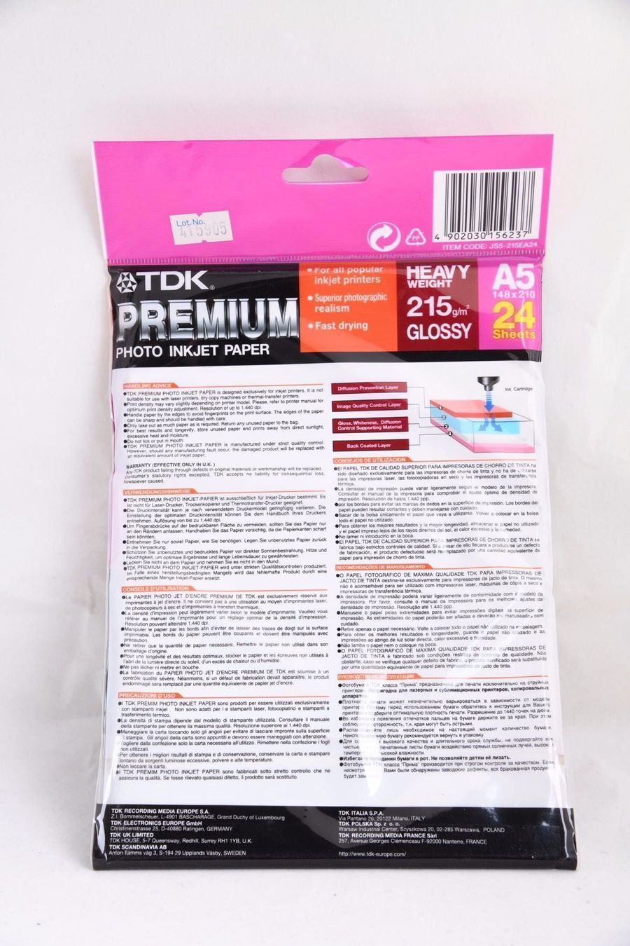 Make-up: 7x TDK Premium A5 - 24 Sheets Glossy – Usato da Bellinzona venduto da CarpiFotoSA 2