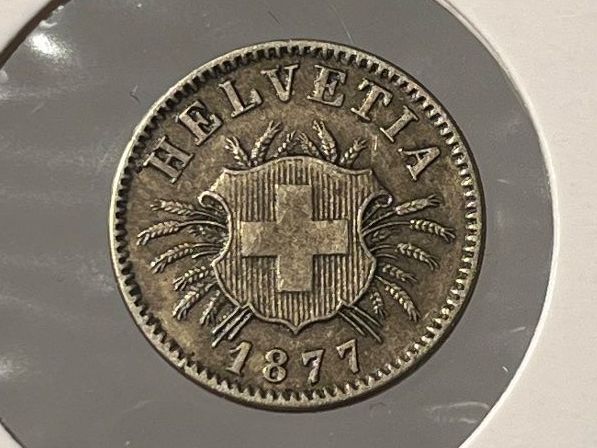 Tutti le monete: 5 Rappen 1877, Vorzüglich, Kat.: 145.-!!! – Usato da Tägerwilen venduto da Beata1sager 1