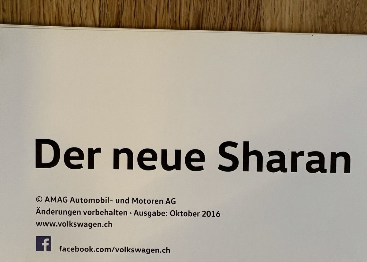 VW Documenti: VW Sharan - Original Prospekt / Brochure 2015, 2016 oder 19 – Usato da Freienstein venduto da Golfbueb 2