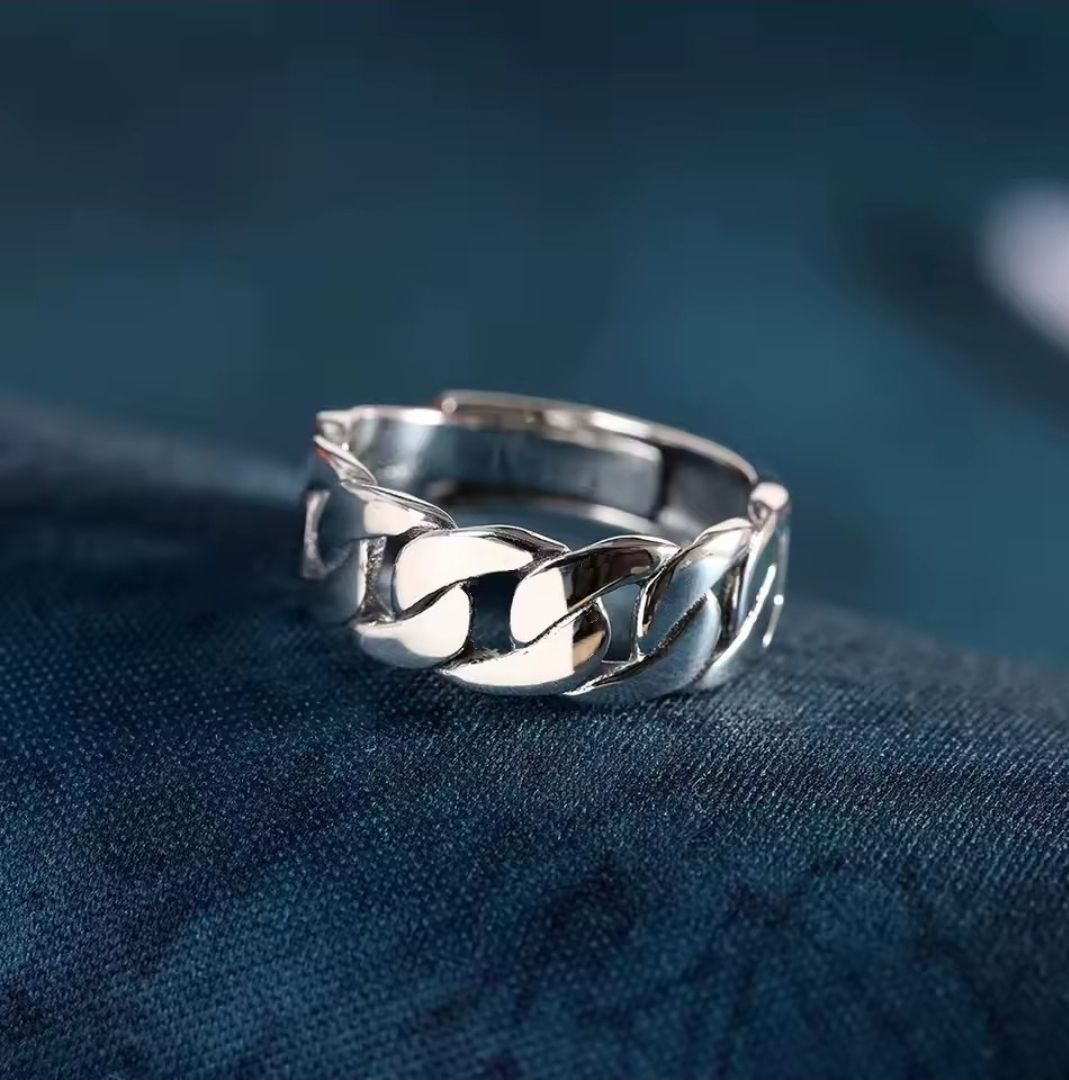 Anelli: Offener Ring, 925 versilbert  c.a. US8/CH57-US9/CH60 – Nuovo (secondo la descrizione) da Grenchen venduto da maretop 1