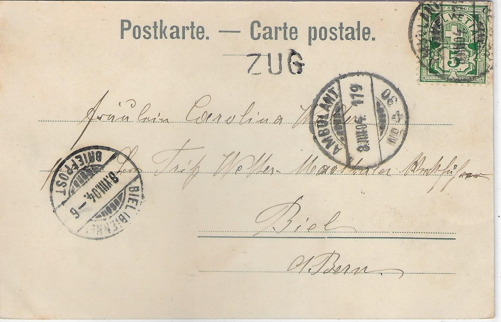 Ansichtskarten: Zug - Generalansicht - Stabstempel – Gebraucht aus Ettingen von Kartenplanet 1