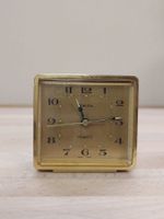 Vintage Swiza Swiss made Messing Tischuhr/Wecker Quartz