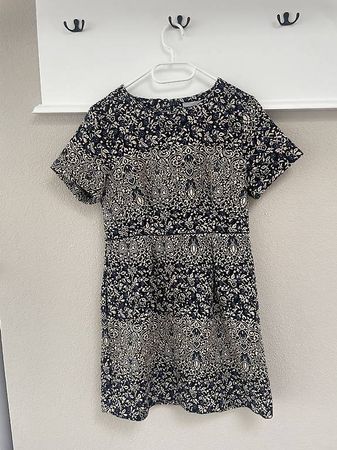 H&M Kleid mit Ornament-Muster  Blau/Beige