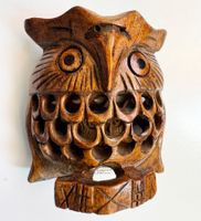 Hibou en bois sculpté main