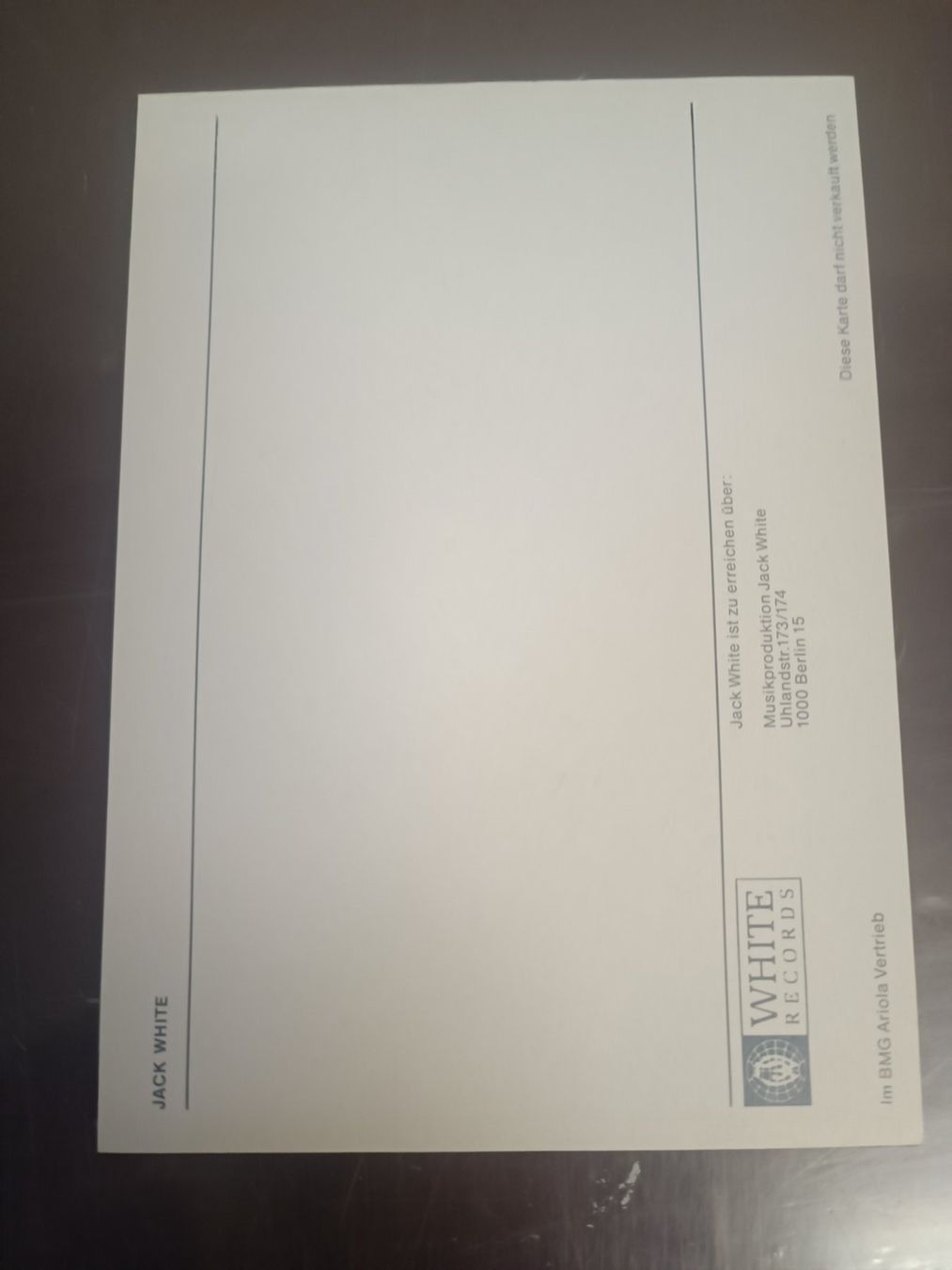 Autographes: Jack White -  handsignierte Autogrammkarte – D'occasion à Menziken par Artographs 1