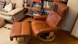 Stressless Ledersessel von Ekornes mit Hocker