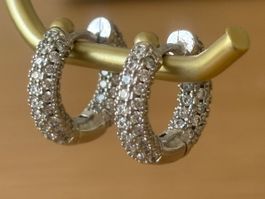 Luxus Elegante Mini Ohrstecker Creolen Farbe : Silber