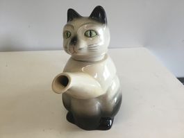 Théière Chat Vintage Céramique 21cm  SUPERBE ETAT