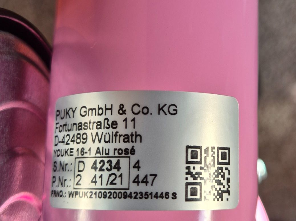 Puky Biciclette: Kinderfahrrad PUKY YOUKE 16" - Farbe Rose - neuwertig – Usato da Oberengstringen venduto da NiJuLi 4