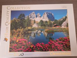 1000er Clementoni Puzzle. Pass Pordoi mit Blick zu Sassolung
