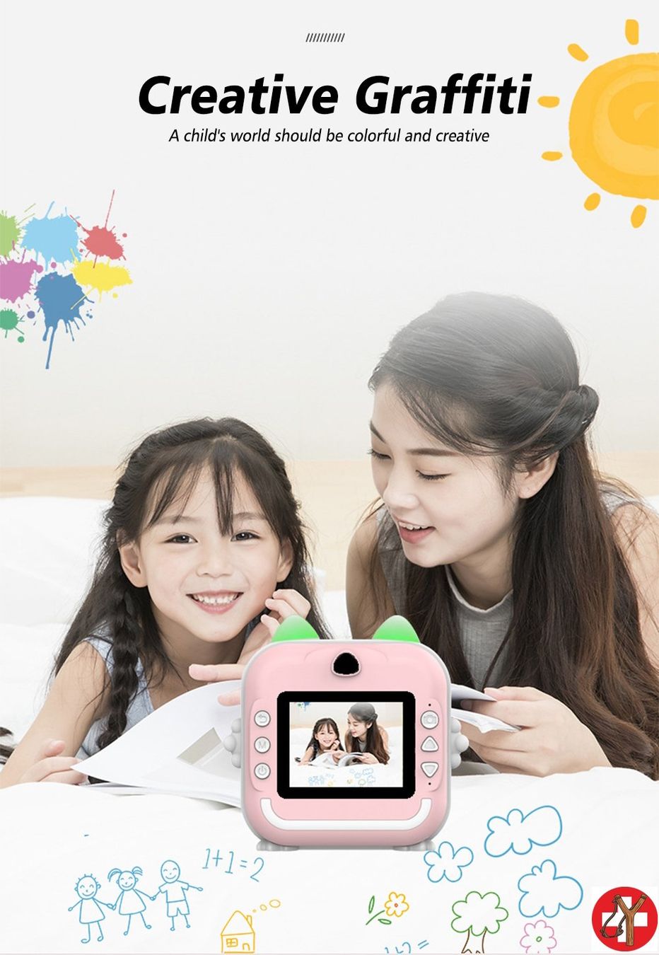 Fotocamera: Cooles Kinder Sofortbildkamera-SET mit integriertem Drucker – Nuovo e nell'imballaggio originale da Tumegl/Tomils venduto da Steinschleuder-Shop 2