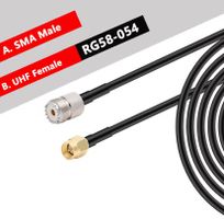 CB-/Amateurfunk RG58 Koaxialkabel SMA Male auf UHF Female