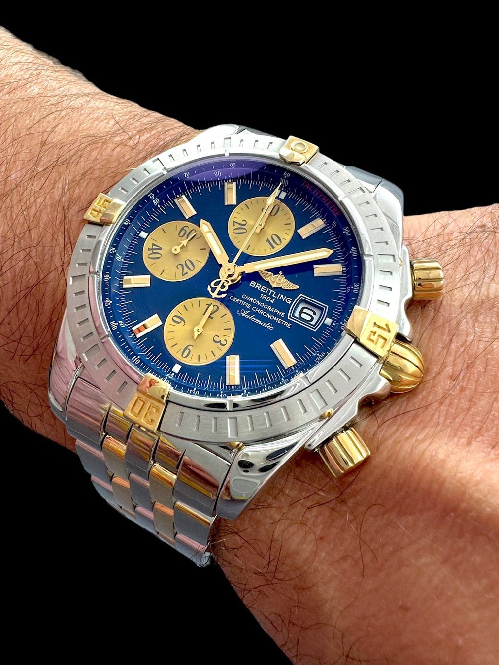 Breitling Orologi: Breitling Chronomat Evolution Automatic 45mm Bicolor *U1445 – Usato da Zürich venduto da GalerieInauen 4