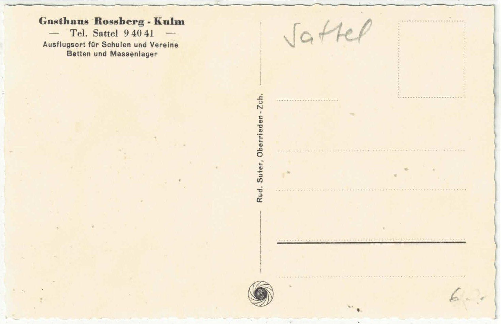 Cartoline postali: Wildspitz - Hotel Rossberg-Kulm – Usato da Ettingen venduto da Kartenplanet 1