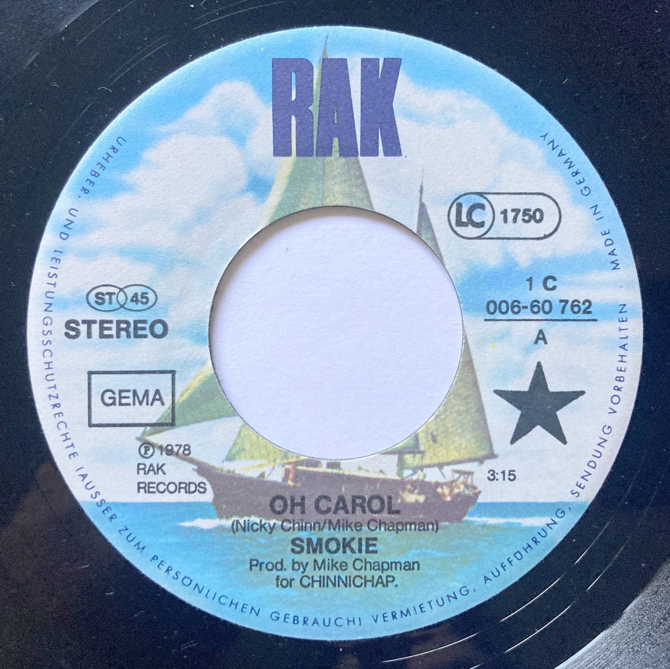 Dischi in vinile: SMOKIE - OH CAROL – Usato da Bottens venduto da hotter-than-hell 2