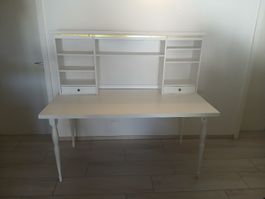 IKEA HEMNES Schreibtisch mit Aufsatz - Weiss (Gebraucht)
