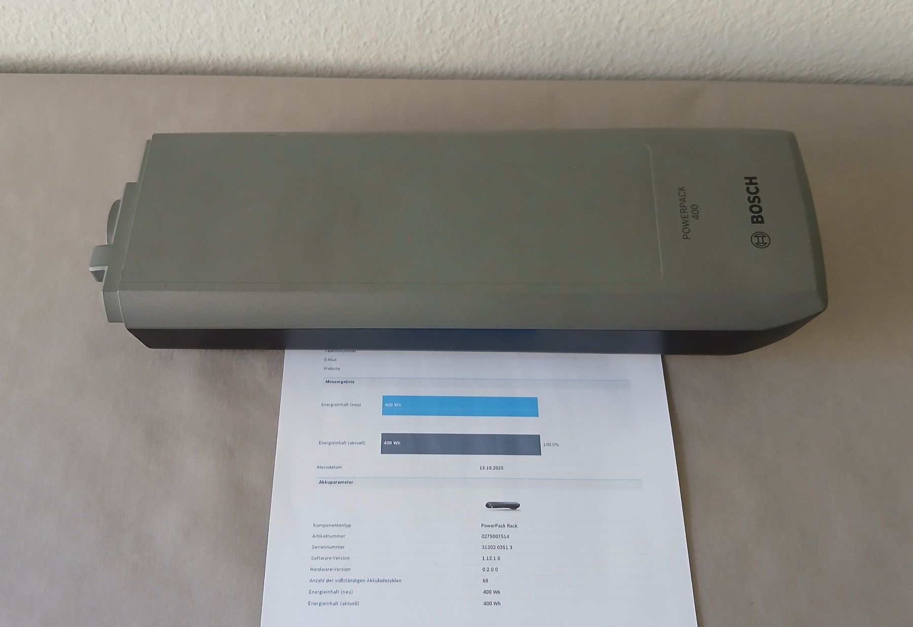 Bosch Powerpack 400 mit 447Wh - Gepäckträger - Messbericht (Gebraucht ...